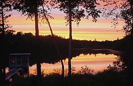 Sunset over the lake.
